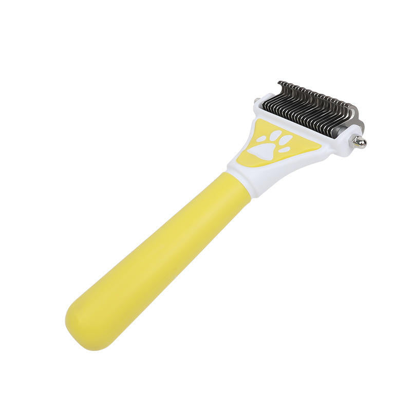 Double-Sided Dog Brush and Pet Hair Remover - Dematting, Deshedding, and Grooming Tool